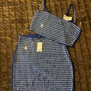 Blue and silver Two-Piece Set